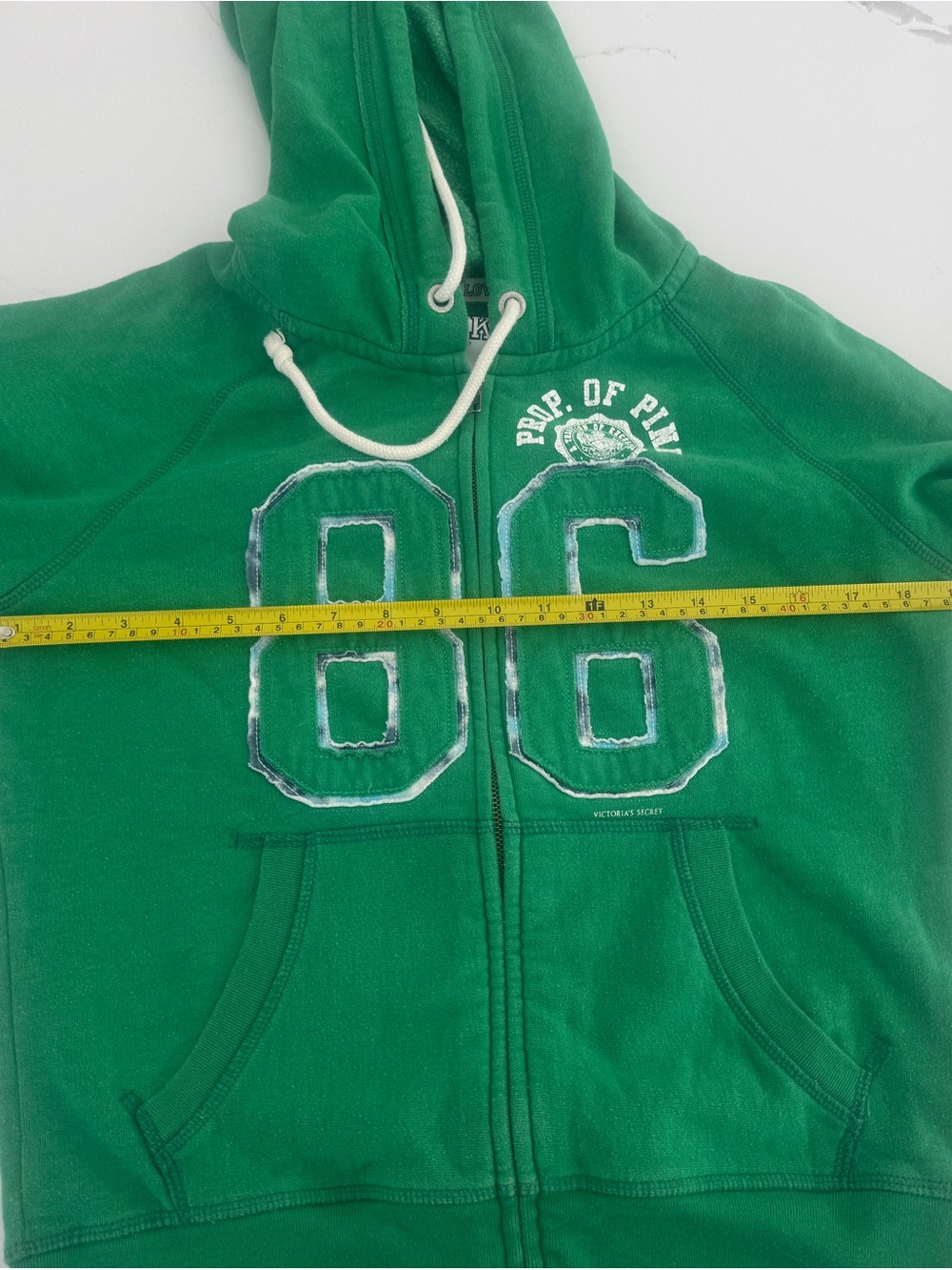 2008 Victoria’s Secret PINK Kelly green zip up hoodie - size large - Picture 6 of 6